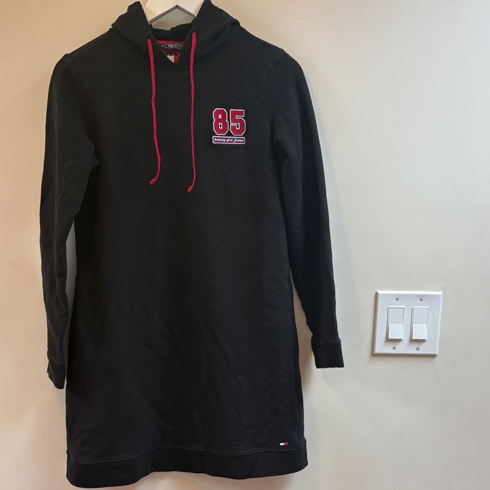 Tommy Hilfiger Tommy Girl Black Hoodie with Red and Blue accents Vintage